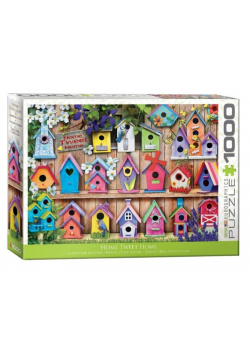 Puzzle 1000 Kolorowe domki dla ptaków
