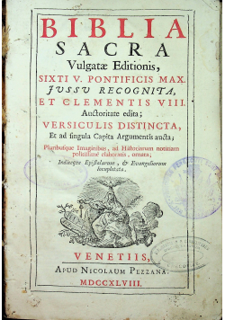 Biblia Sacra Vulgatae Editionis 1748 r
