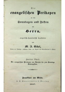 Die Evangelischen Perikopen an Den Sonntagen Und Festen Des Herrn 1847 r.