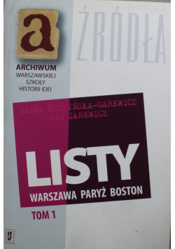 Listy Warszawa Paryż Boston tom 1