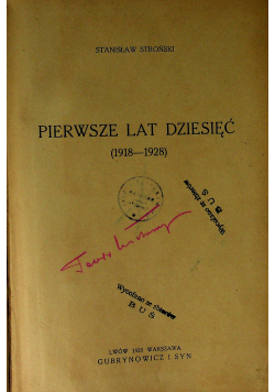 Pierwsze lat dziesięć 1928 r