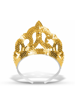 Tiara z cekinami złota