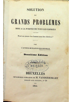 Solution de Grands Problemes 1844 r.