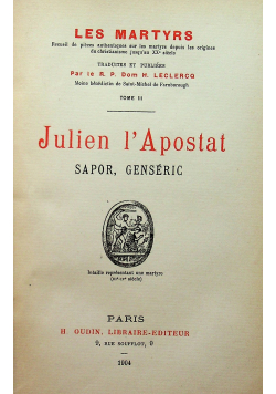 Les martyrs Julien lApostat Sapor Genserie 1904 r.
