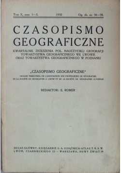 Czasopismo geograficzne Tom X 1932r
