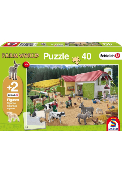 Puzzle 40 Schleich Dzień na farmie + 2 figurki G3