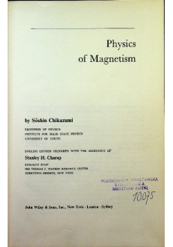 Physics of Magnetism