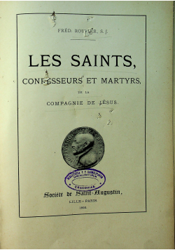 Les saints confesseurs et Martyrs 1893 r