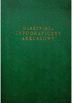 Maszynista typograficzny arkuszowy