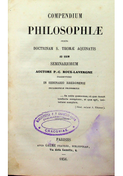 Compendium Philosophiae 1856 r.