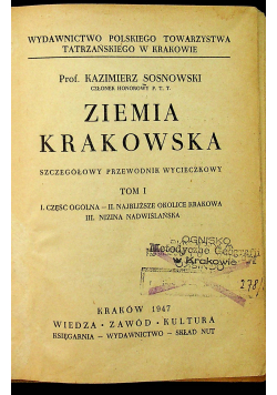 Ziemia Krakowska  tom I 1947 r