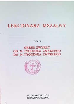 Lekcjonarz Mszalny Tom 5