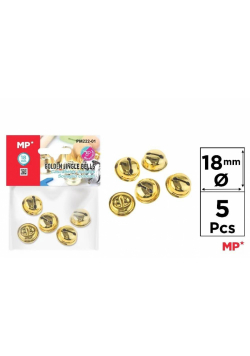Dzwonek złoty 18mm 5szt