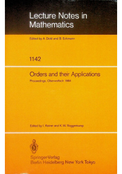 Orders and their Applications