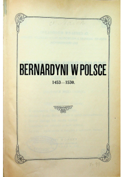 Bernardyni w Polsce Tom II 1933 r.