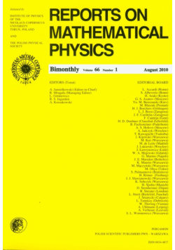 Reports on Mathematical Physics 66/1
