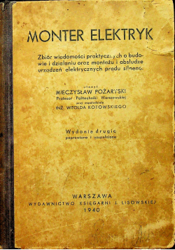 Monter Elektryk 1940 r.
