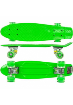 Deskorolka plastikowa zielona LED 56cm