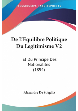 De L'Equilibre Politique Du Legitimisme V2