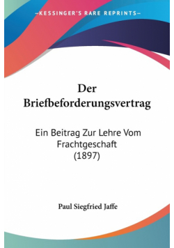 Der Briefbeforderungsvertrag