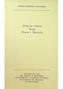 Drogi ku wnętrzu Święta Dorota z Mątowów