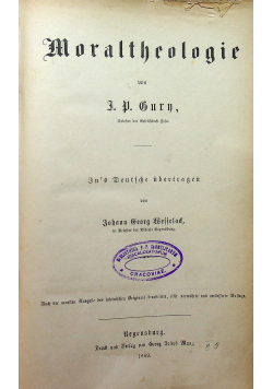 Moraltheologie 1869 r.
