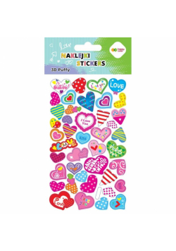 Naklejki 3D Puffy Hearts 10x20cm HAPPY COLOR
