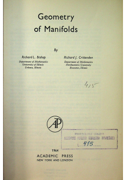 Geometry of manifolds