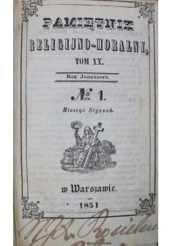 Pamiętnik religijno moralny 1851 r