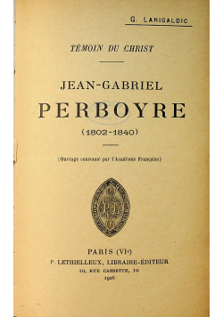 Jean Gabriel Perboyre 1926 r.