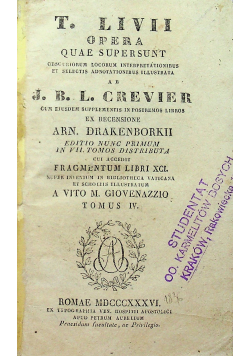Livii Opera quae supersunt 1836 r.