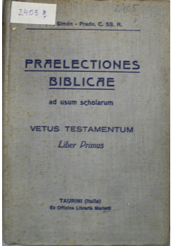 Vetus Testamentum liber primus de sacra veteris testamenti historia  1934 r