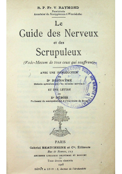 Le Guide des Nerveux et des Scrupuleux 1908 r