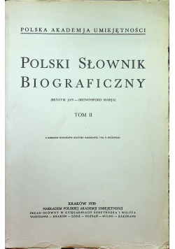 Polski Słownik Biograficzny Tom III Reprint1936 r