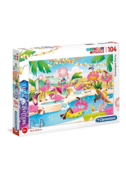 Puzzle Supercolor Brilliant Flamingos Party 104