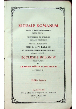 Rituale Romanum 1927 r.
