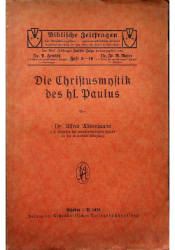 Die Christusmystik des hl Paulus 1928r.