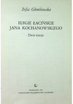 Elegie łacińskie Jana Kochanowskiego