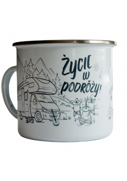 Kubek emaliowany - Życie w podróży!