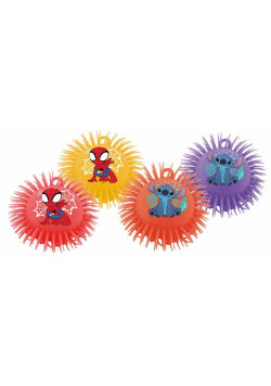 Piłka gumowa kudłata Spidey i Stitch mix 17cm