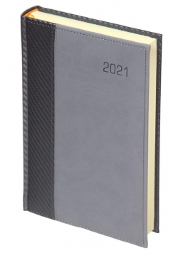 Kalendarz 2021 B5 Dzienny reg. Carbon Paris Szary