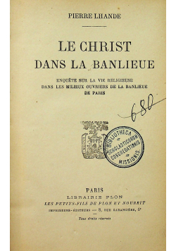 Le Christ Dans la Banlieue 1927 r.
