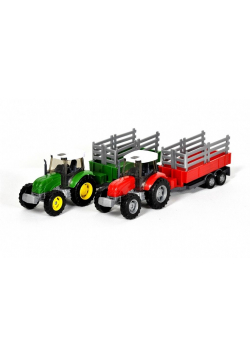 Traktor + naczepa 1:32 zielony ver. 2