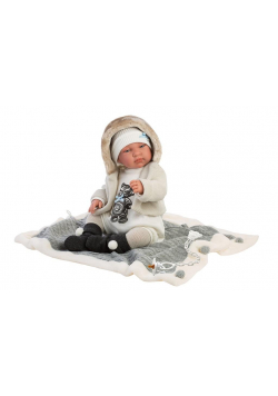 Lalka bobas Tino płacząca body szary miś 43cm