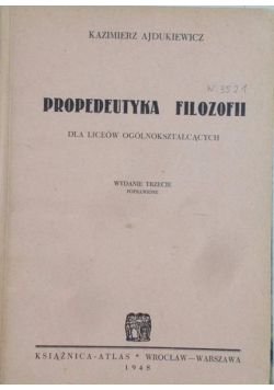 Propedeutyka filozofii 1948 r.