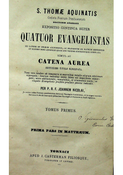 Quatuor Evangelistas Tom I 1851 r