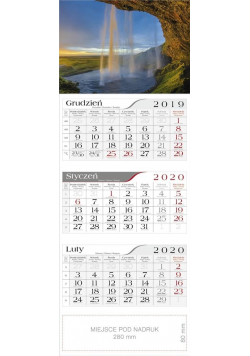 Kalendarz 2020 Trójdzielny Wodospad CRUX