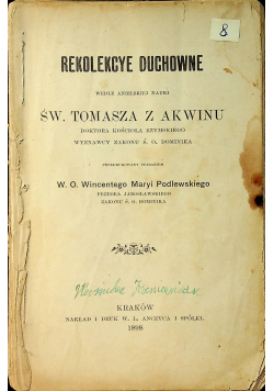 Rekolekcye duchowne 1898r