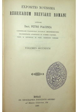 Expositio Novissima Rubricarum Breviarii Romani 1909 r