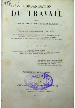 L organisation du travail 1871 r